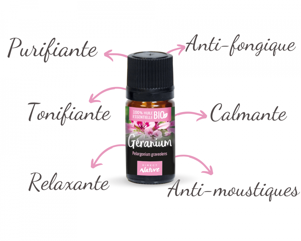 Les bienfaits de l'huile essentielle de géranium rosat - Je m'informe