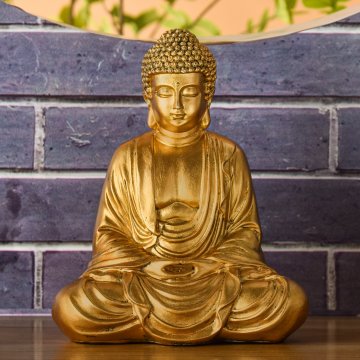 Statuette-bouddha-méditation-or