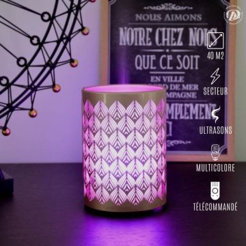 Diffuseur Ultrasonique Huiles Essentielles Zen'Arôme Vienne - Verre Et Métal, Changement De Couleur | Aromathérapie