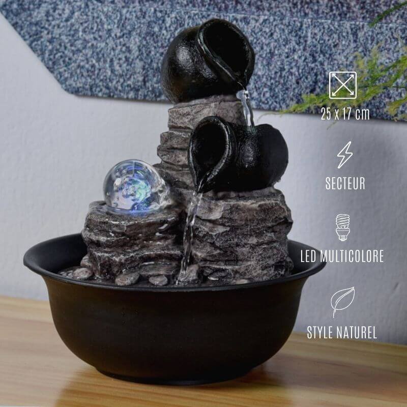 Achat Fontaine d'Intérieur – Silice – Décoration Zen et Relaxante – Idée  Cadeau – Lumière Led Colorée en gros