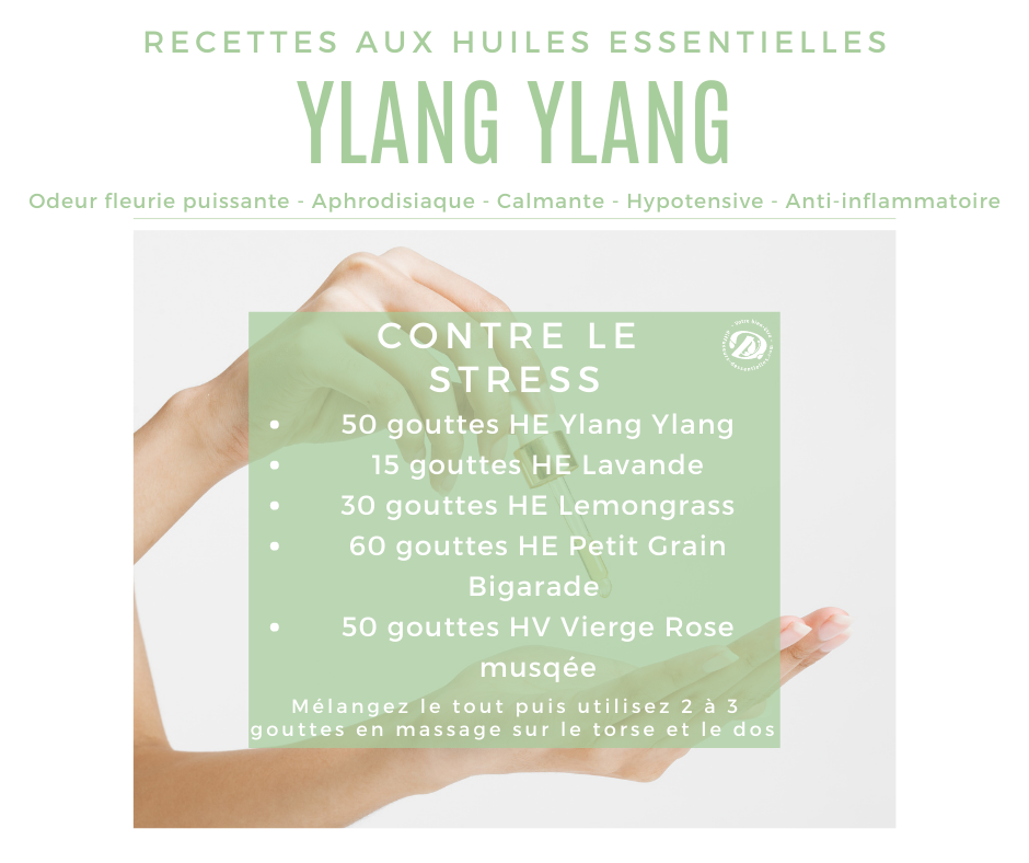 Recette huile essentielle Ylang ylang contre le stress